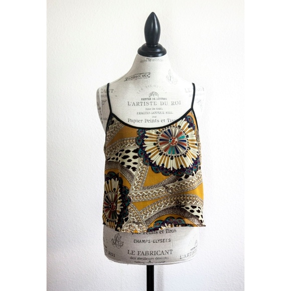 Anthropologie Tops - Sans Souchi Boho Patterned Crop Tank Top